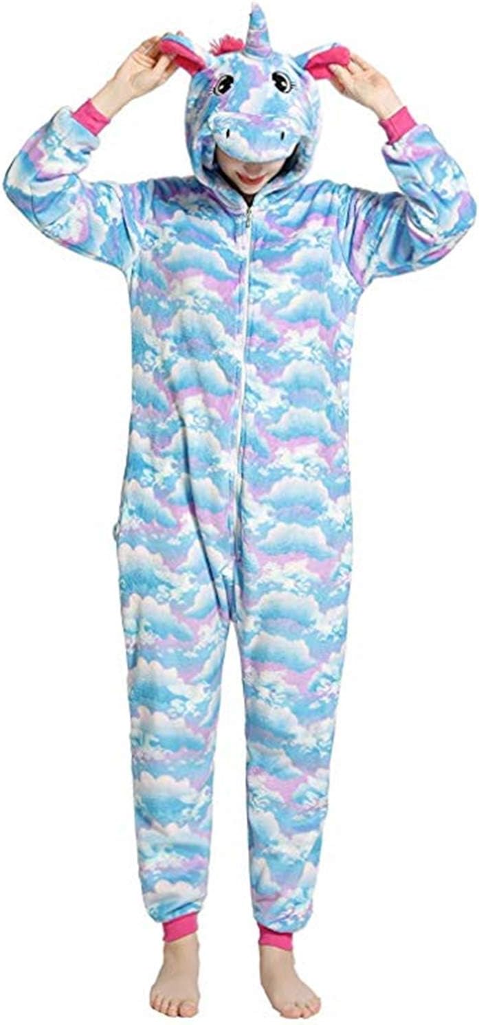 Unisex Unicorn Onesie Pajamas Halloween Cosplay Costume Animal Homewear Onepiece