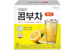 KAYFOOD Peach Garden Daily Kombucha Powder Peach 5g x 30 sticks (150g/5.29oz) Sugar Free Diet Tea without Bottle (30ST, Lemon)