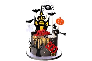 GIGA GUD Set of 22 Halloween Cake Topper Cupcake topper Haunted House Cake Topper Halloween Cake Decoration Ghost Cake Decoration Pumpkin Cupcake for Wizard Party Ghost Spider Party