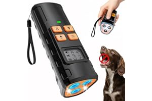 Dog Barking Deterrent Devices, Anti Barking Device for Dogs - Ultrasonic Bark Control with Monitor Display, USB Rechargeable 