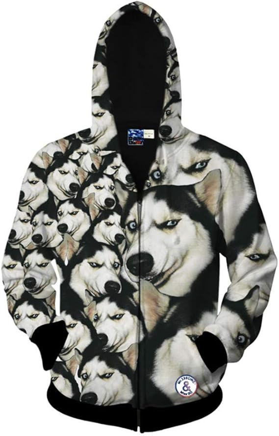 Wycdbk Sweat Shirts Unisexe Avec à Capuche Imprimer 3d Chien