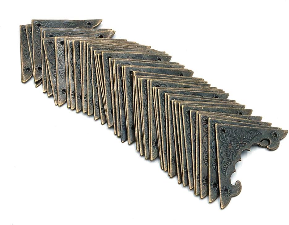 Namvo 50pcs Antique Style Corner Protectors 40mm Bronze Alloy Wooden Box Furniture Table Guards Desk Edge Decorative Triangle (Bronze) - Image 3