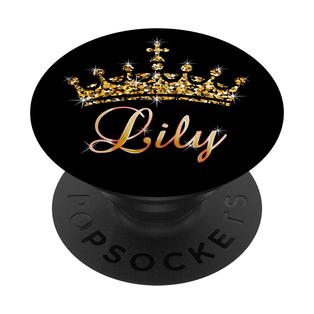 Lily Name with Tiara Crown Queen Princess - Lily PopSockets PopGrip: Swappable Grip for Phones & Tablets