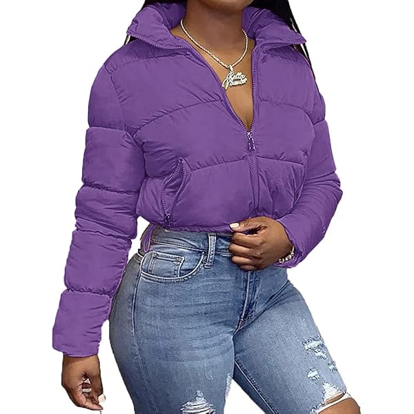 Amazon.com: FindThy Women's Winter Cropped Puffer Jacket Classic