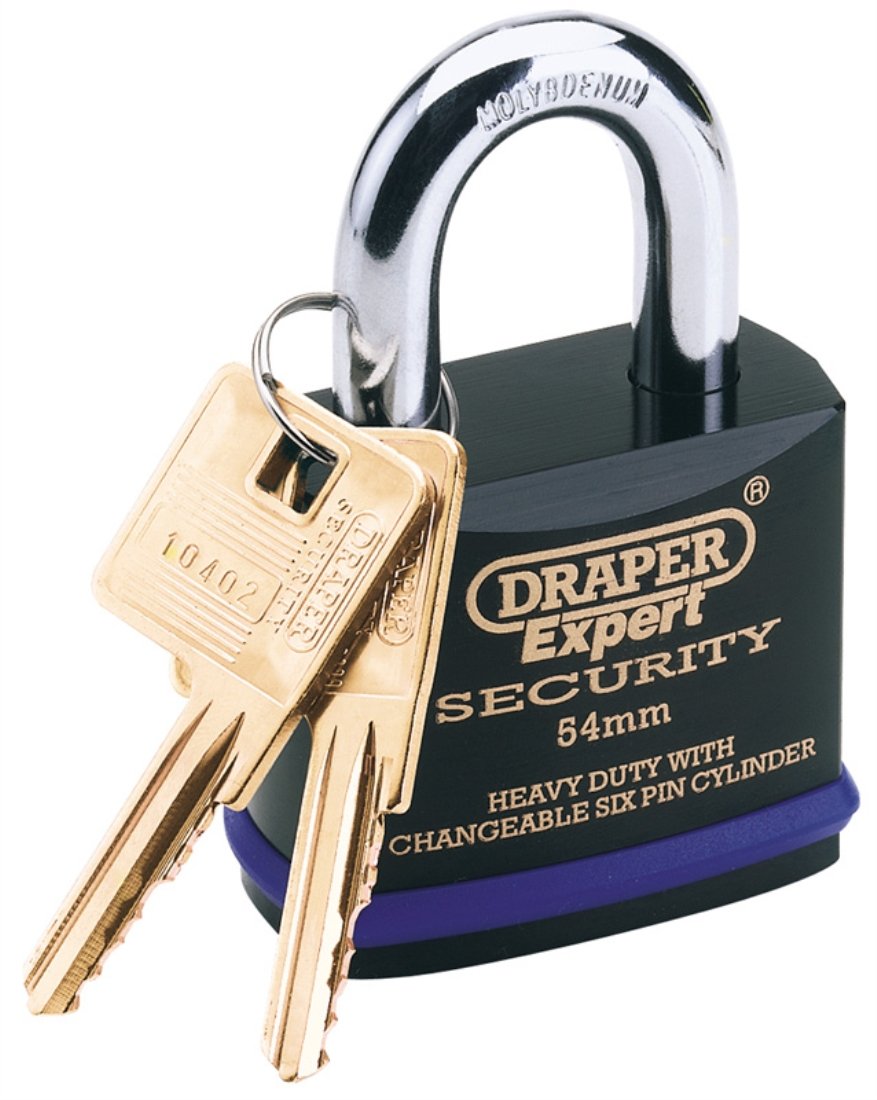 Draper 64195 Heavy Duty Solid Steel Padlock 70 Millimeters