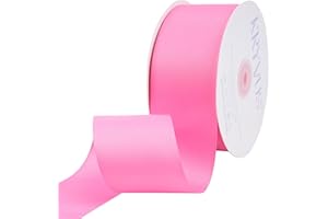 KRYVUS Hot Pink Grosgrain Ribbon, 2 inches x Continuous 50 Yards,Use for Bows DIY Hair Accessories,Gift Wrapping,Craft and Sewing