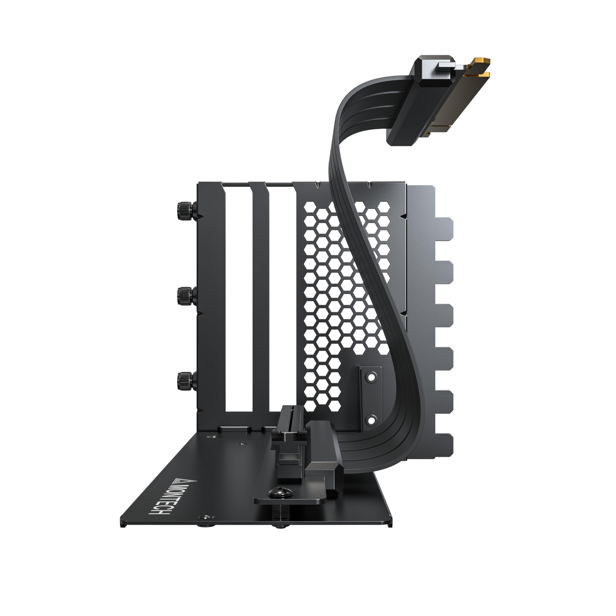VGM 2 Vertical GPU Mounting Kit, High-Speed PCIE 4.0 x 16 Riser Cable, 244mm Flexible Extender Card with 90-Degree Extension Port, Only Support 7 PCIe Slots Full-Break, 3 Slots GPU Holder - Black