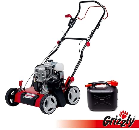 Grizzly Benzin Vertikutierer BRV 400 S, 40 cm Arbeitsbreite, 131cc 4Takt Motor, 2,2 kW 3PS, inkl. Vertikutierwalze und 5 Lite
