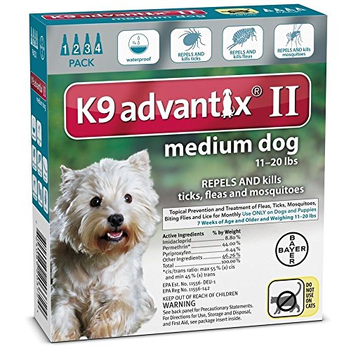 K9 Advantix ii Medium Dog 11-20 lbs 4 Packs Great Deal!