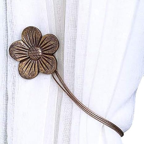 Topxingch Magnetic Curtain Tiebacks Flower Curtains Clips Tie