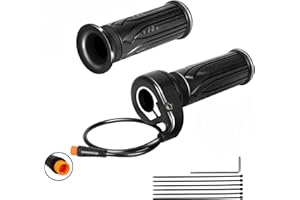 SHIQINHA Universal 3 Pin Ebike Throttle Full Twist Compatible with Electric Bike Scooter Bicycle Motorcycle 12V 36V 48V 72V, 20X E Bike Throttle Grip Kit Replacement for Folding Mountain Bike Male