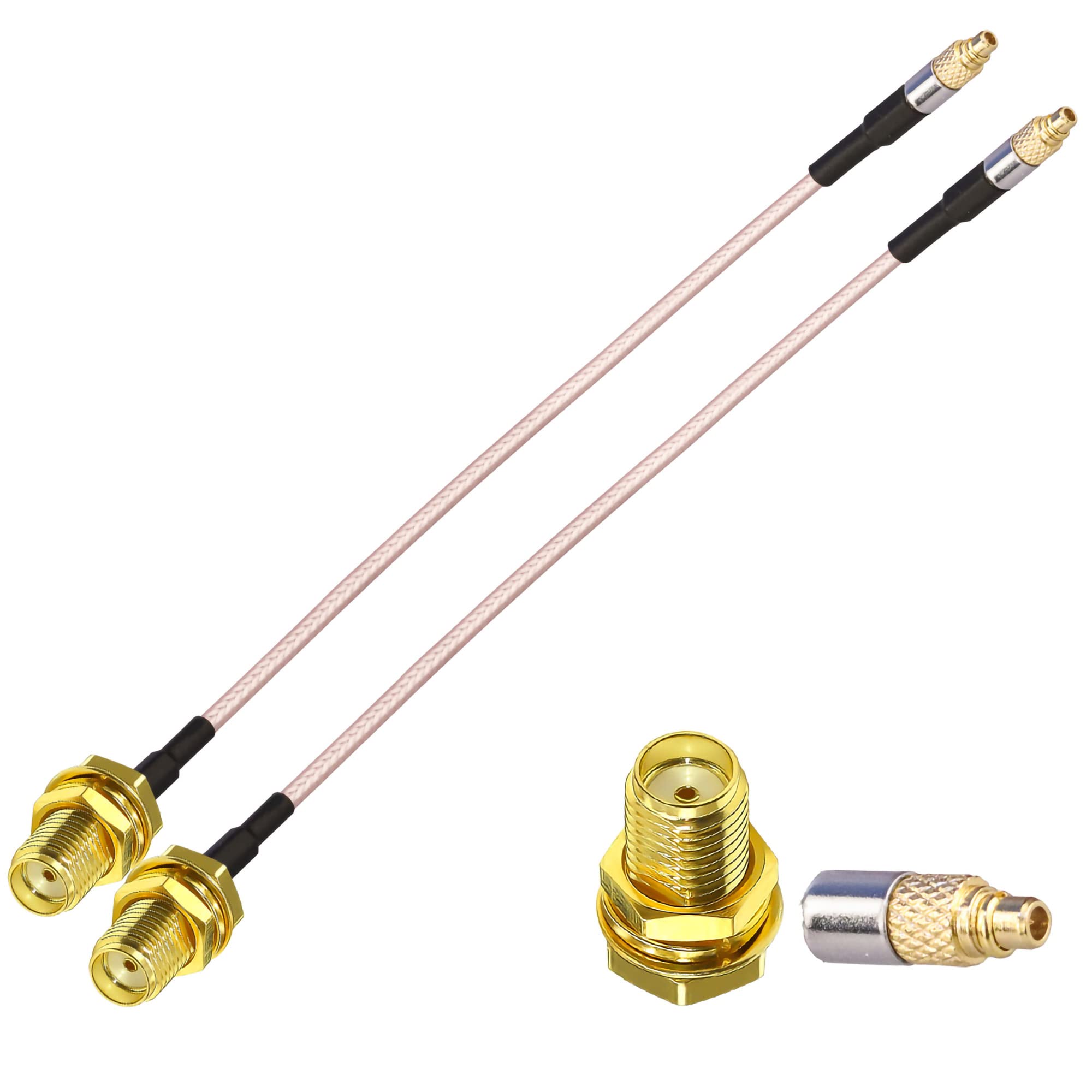 TUOLNK SMA Female to MMCX Male RG316 Coax Cable 6inch(15cm) MMCX to SMA Wifi Antenna Extension Cable for Antenna 2 Pack