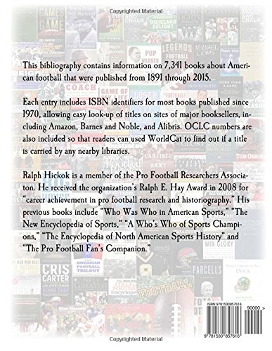 Bibliography Of Books About American Football 1891 2015 Ralph
