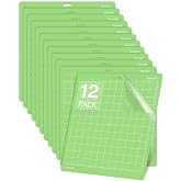 Gwybkq Cutting Mat, Compatible With Maker 3/Maker/Explore 3/Air 2/Air/One 12 Pack 12x12 Cut Mats Replacement Accessories Adhesive Sticky Green Cricket Standard Card