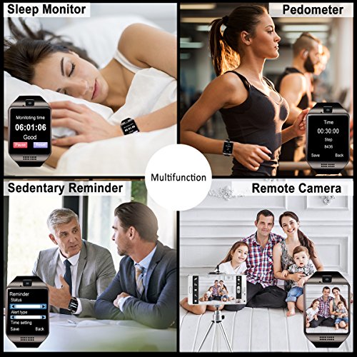 Smartwatch con Whatsapp,Bluetooth Smart Watch Pantalla táctil,Reloj Inteligente Hombre con Cámara, Impermeable Smartwatches Telefono Sport Fitness Tracker Compatible Android iOS...