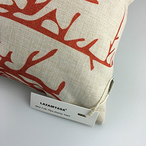 LAZAMYASA Square Cartoon Bird Printed Cushion Cover Cotton Throw Pillow Case Sham Slipover Pillowslip Pillowcase for Home Sofa Couch Chair Back Seat,4PCS,Red,20x20in - Thumbnail 7