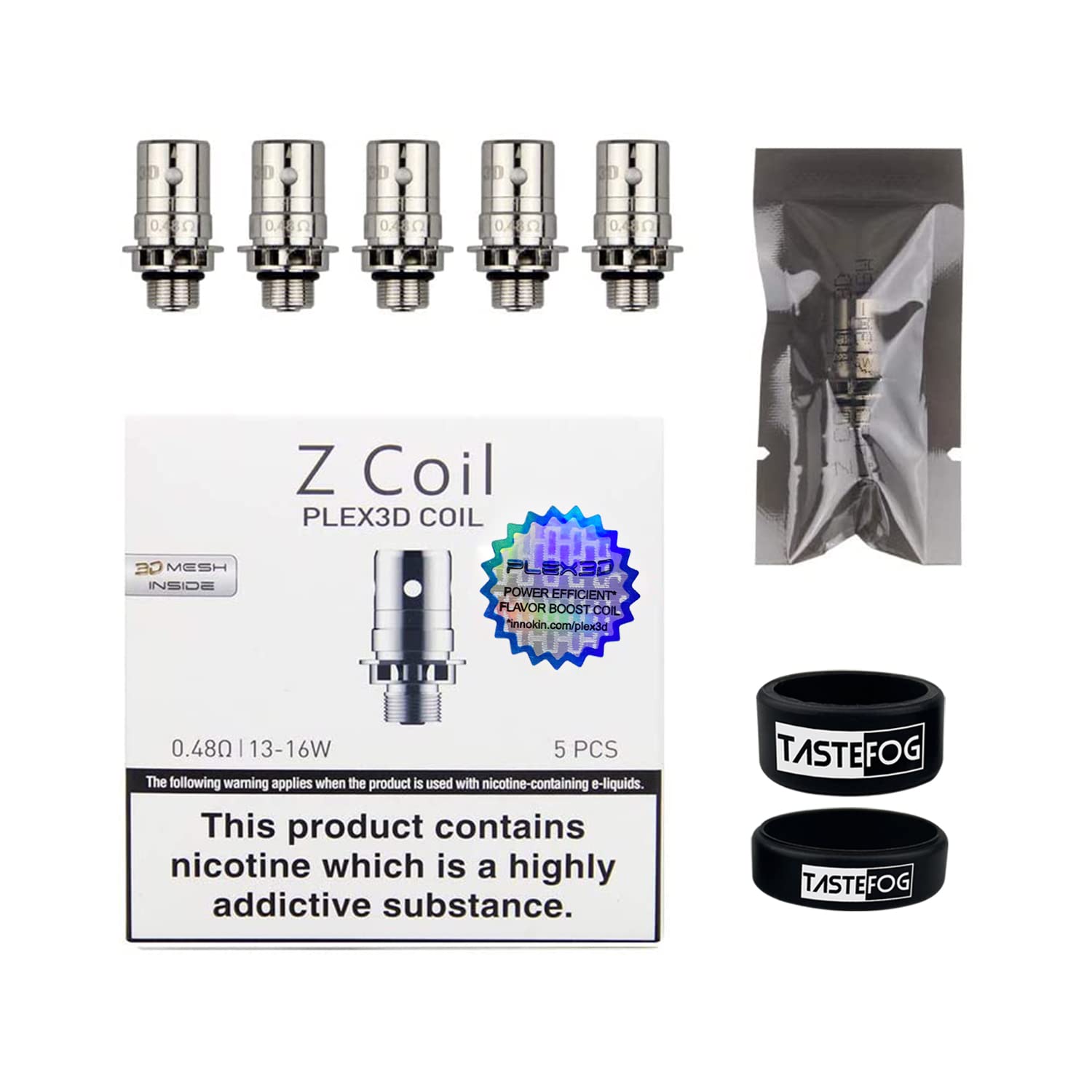 INNOKIN Z Coil PLEX3D Coil 0.48 Ohm for Zenith Coils Zenith Pro Tank iTaste Kroma-A Zenith Kit Cool Fire Mini Zenith D22 Adept Zlide Tube Kroma R Zlide Kit Pack of 5