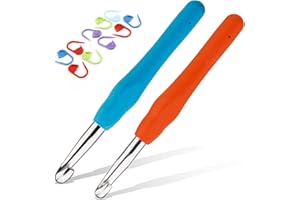 Nitlak 2 PCS Crochet Hooks, Ergonomic Soft Grip Handles, Crochet Needles kit for Beginners,Various Sizes of Ultra-Long Wool Crochet, Doll Crochet(9 mm+10 m)
