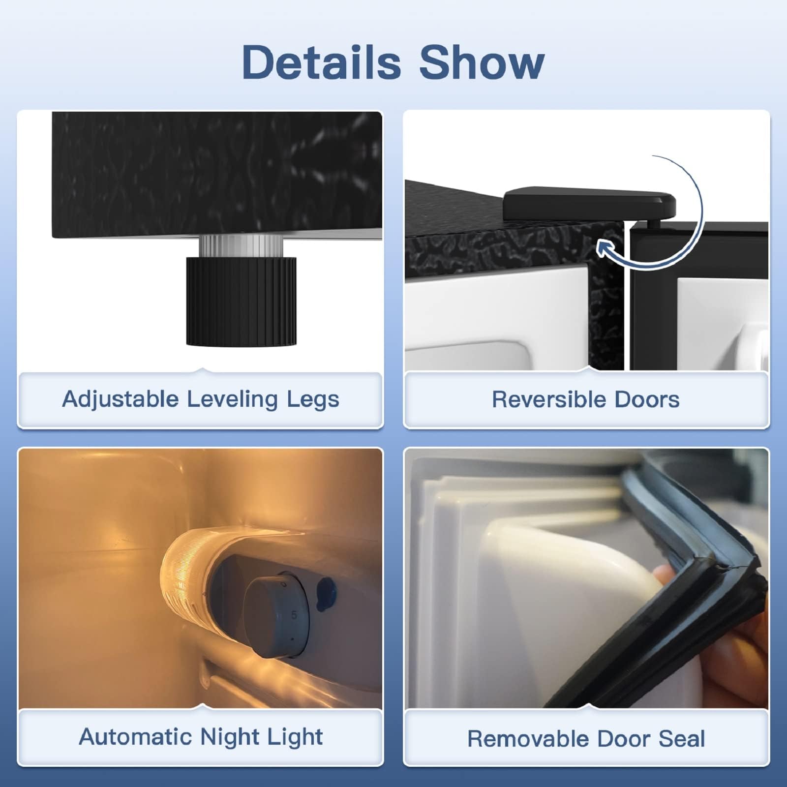 BANGSON 4.0 Cu.Ft Small Refrigerator with Freezer, Small Fridge with Top Freezer, for Apartment, Bedroom, Dorm, and Office, Double Door, Black