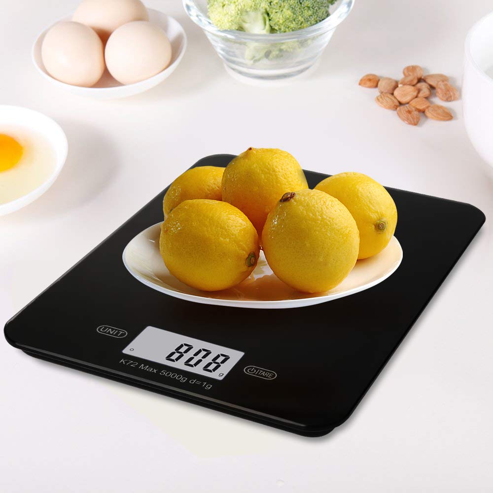 Digital Kitchen Scale High Value Food Scales Good Looking Postage Scale Multifunction Food Grade ABS Accuracy with LCD Display Tare Function for Baking Cooking Max 11 Lb 5 Kg, 5 Units, Easy to Clean