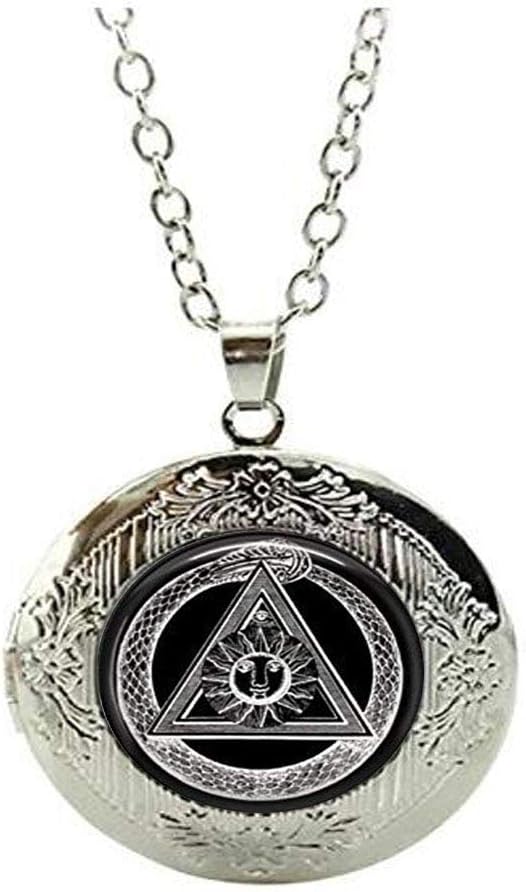 Handmade Alchemy Locket Necklace，Illuminati Locket Necklace，Occult Jewelry