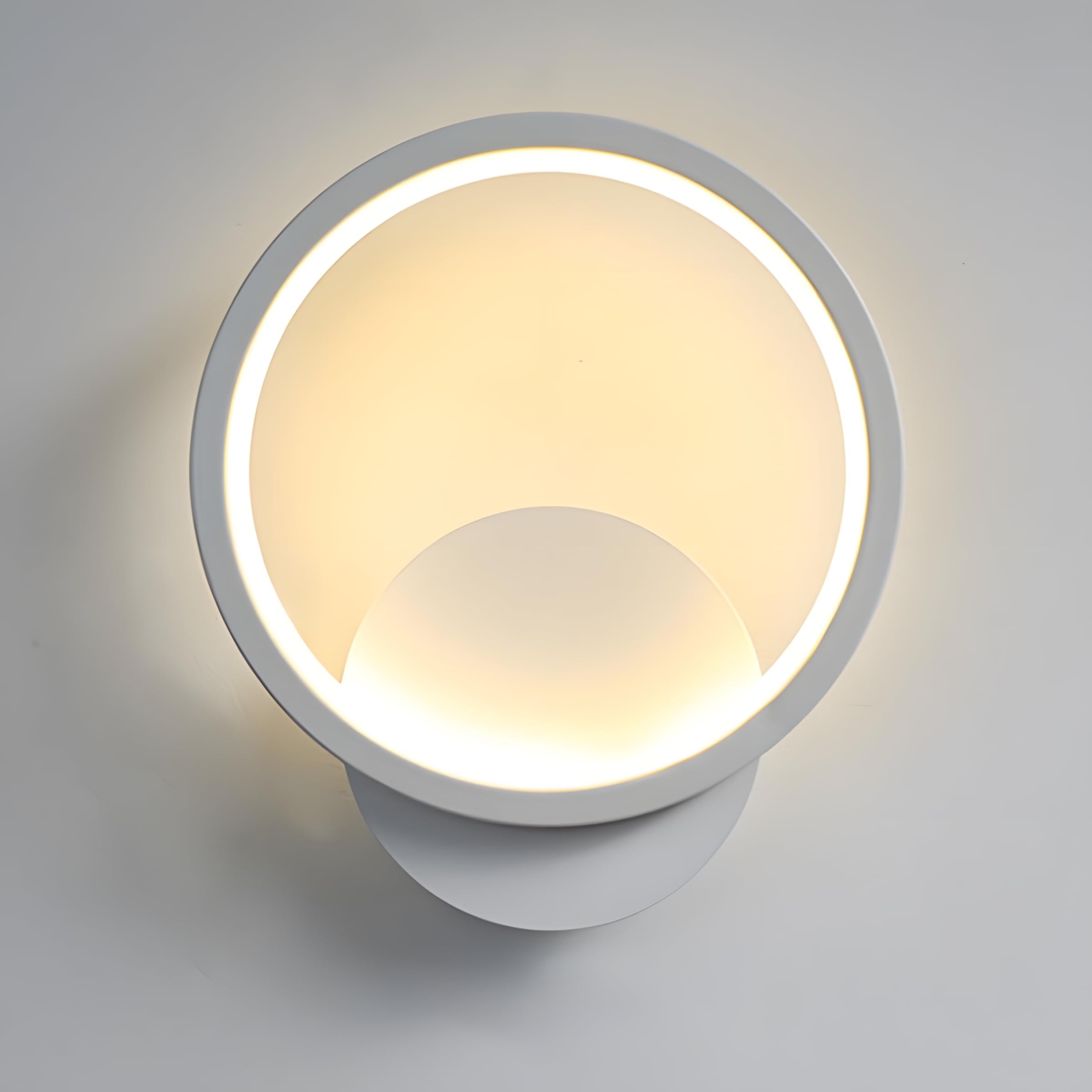 ZTWLEED LED Wall Light Indoor,12W 1400LM Modern Round Wall Lamp 3000K/4000K/6000K,White for Bedroom Living Room Hallway,110-240V