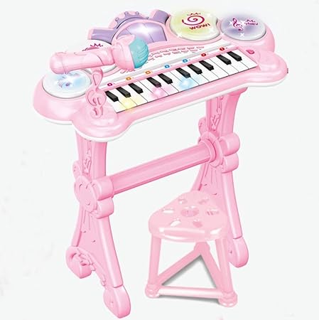 Amazon Lr Store 電子ピアノ ピアノ おもちゃ おもちゃのピアノ 子供用 キッズ 光る ミニピアノ マイク付き 電子 キーボード 録音 多機能 知育玩具 誕生日 こどもの日 クリスマス プレゼント ピンク ピアノ 鍵盤楽器 おもちゃ