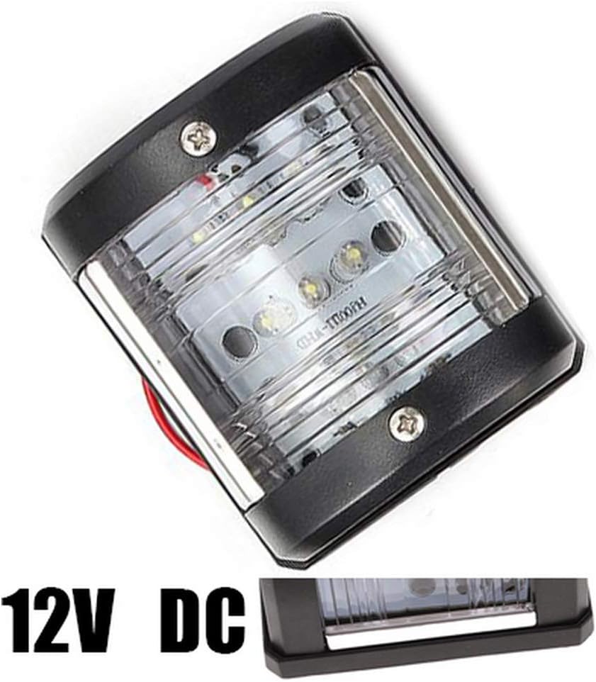 GOFORJUMP Waterproof Mini Boat Masthead/Stern White LED Navigation Light 12V 2NM for Marine Rowing Kayak Canoe Boat Dinghy Yacht