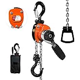 Manual Mini Lever Chain Hoist - 1/4 Ton 550LBS 10FT, Lever Bolck Chain Puller Come Along Winch, Alloy Steel G80 Chain Ratchet with 2 Duty Hooks,Portable and Smooth, for Factory Garages and Open-Air.