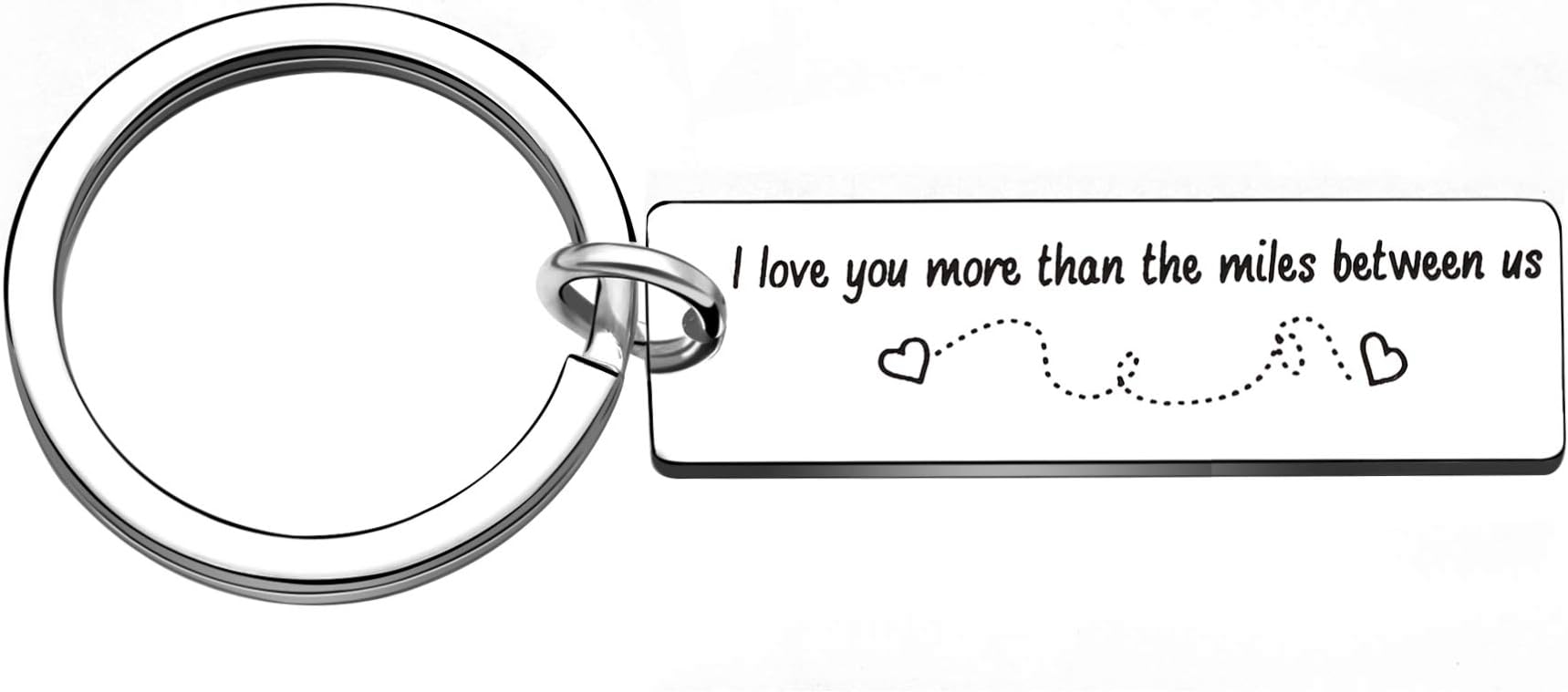 Valentine Gifts Couple Key Chains Long Distance Relationship for Boyfriend Girlfriend I Love You More Than The Miles Between us