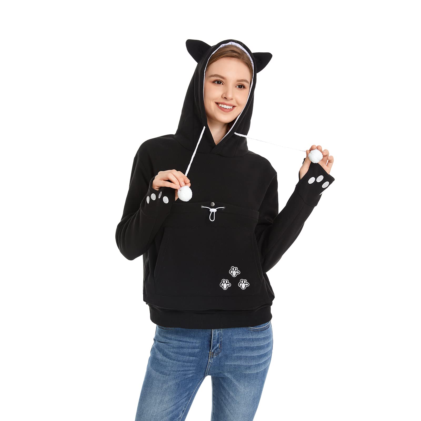 Kei Tomlison Unisex Big Pouch Hoodie Long Sleeve Fleece Pet Dog Holder Carrier Pullover Sweatshirt