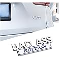 Bad Ass Edition Emblem for Car, 2 PCS 3D Chrome Letters Decals for Auto Fender, Badge Sticker with 3M Strong Adhesive, Automotive Replacement, Universal Vehicle Decoration Accessories