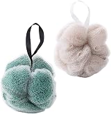 Healifty 2pcs Mesh Bath Shower Balls Body Exfoliator Loofah Puff view 5