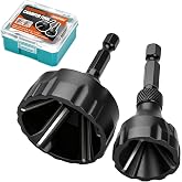 Luckyway 1/8"-1-3/8" Deburring External Chamfer Tool Set 2-Pack | Tungsten Carbide Blade, Deburring Drill Bit, Remove Burr Tools, Repairing Damaged Metal Steel Screws, Bolts and Fasteners