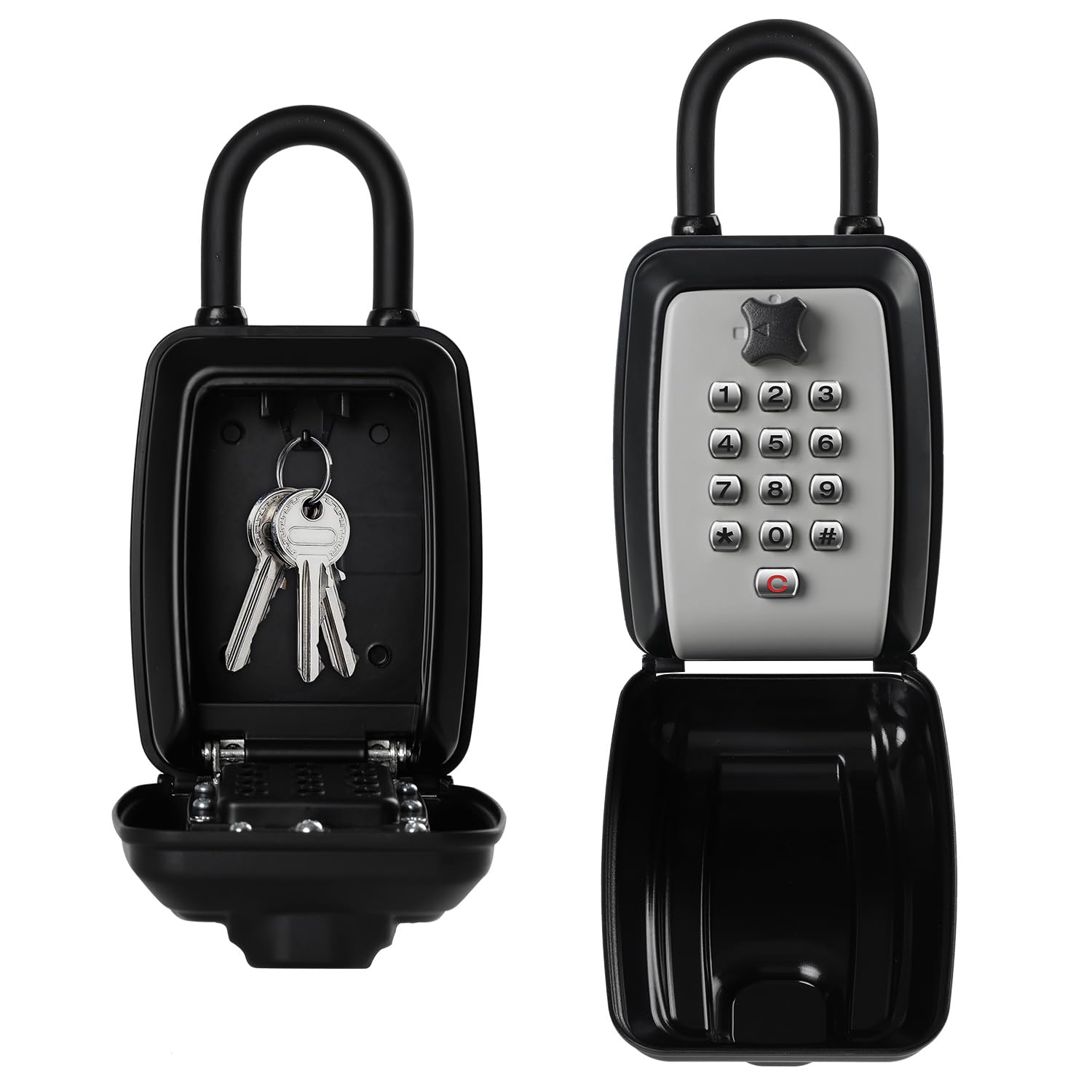 NBYT Portable Combination Lock keybox, 9-Digit Keyboard,For House Keys Key Hiders to Hide a Key Outside,Waterproof Key Safe Storage Lock Box(With Shackle)