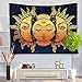 BLEUM CADE Psychedelic Tapestry Indian Moon and Sun with Many Fractal Faces Tapestry Celestial Energy Mystic Tapestries Wall Hanging Tapestry for Bedroom Living Room Dorm (51.2