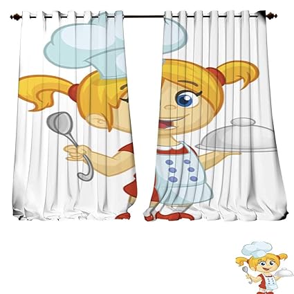 Amazon Com Despkon Home Blackout Curtains Cartoon Small Girl