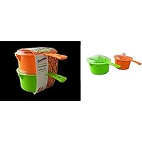 Set of 2 Microwave Saucepan With Lid Store Heat and Eat 800ml each