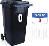 Sara Prints Pack of 3 Plain Bin Numbers 0 Waterproof 17 cm Self Adhesive view 2