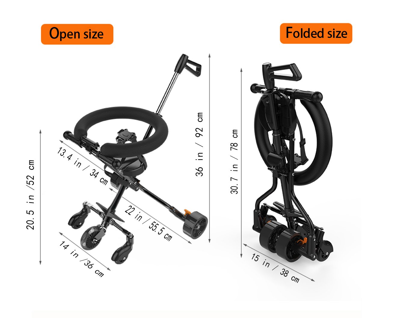 Amazon.com : Walk Diary Foldable Pushchair, Lightweight Portable Travel System Stroller Buggy for 2-8 Years Old, Black : Baby