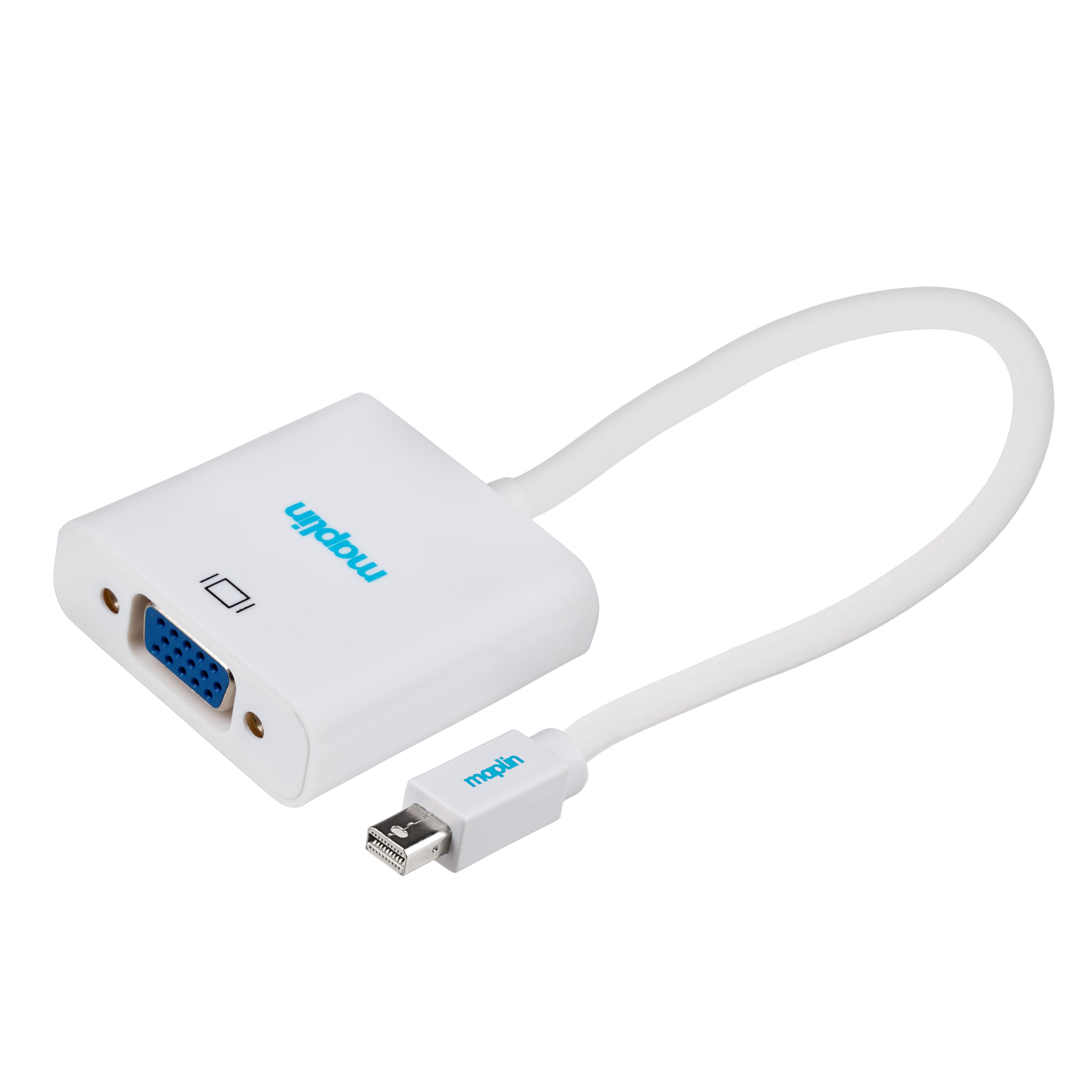 Maplin Mini DisplayPort to VGA Female Adapter 0.23m White — image 1