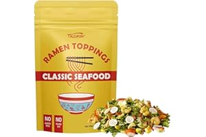 TALCUFON Ramen Toppings 8 Oz, Classic Seafood and Vegetables Mix Premium Seafood and Sun-dried Seasonal Vegetables, Ready to Use for Ramen, Soups, Udon Noodles 227G