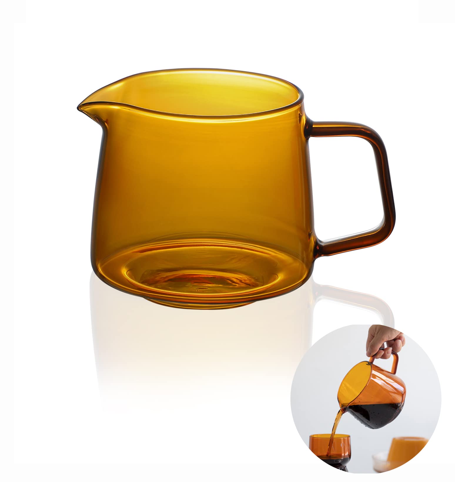 Glass Coffee Cup Serving Pitcher Mugs with Handle (19oz, 550ml) Coffee Mugs Milk Cup Colorful Coffee Pot, Household Coffee Sharing Pot, Home Supplies