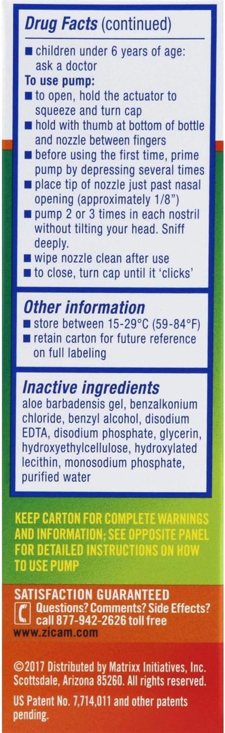 Zicam Extreme Congestion Relief Nasal Spray, 12 Hour Relief, No-Drip Liquid with Soothing Aloe Vera - 0.50 fl oz (Pack of 4)