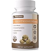 TUDCAMAX L-Ergothioneine (EGT) 30mg Supplement with Lion's Mane, NAC & Glutathione, Antioxidant for Cell Health, Cognitive & Immune Support, Healthy Aging, Non-GMO, 60 Capsules, 30 Servings