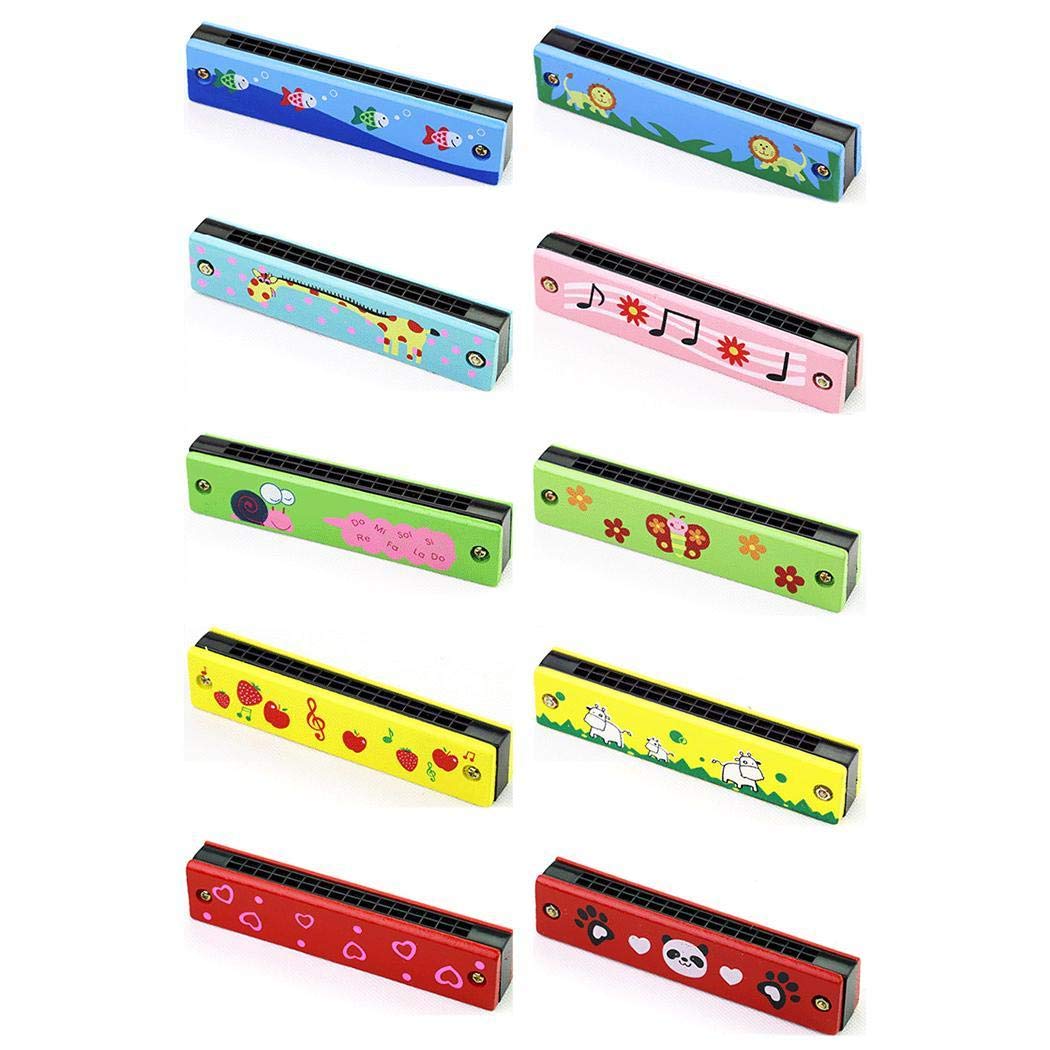 Piokikio Wooden Children Harmonica Instruments Early Education Parent-child Teaching Aids Harmonica