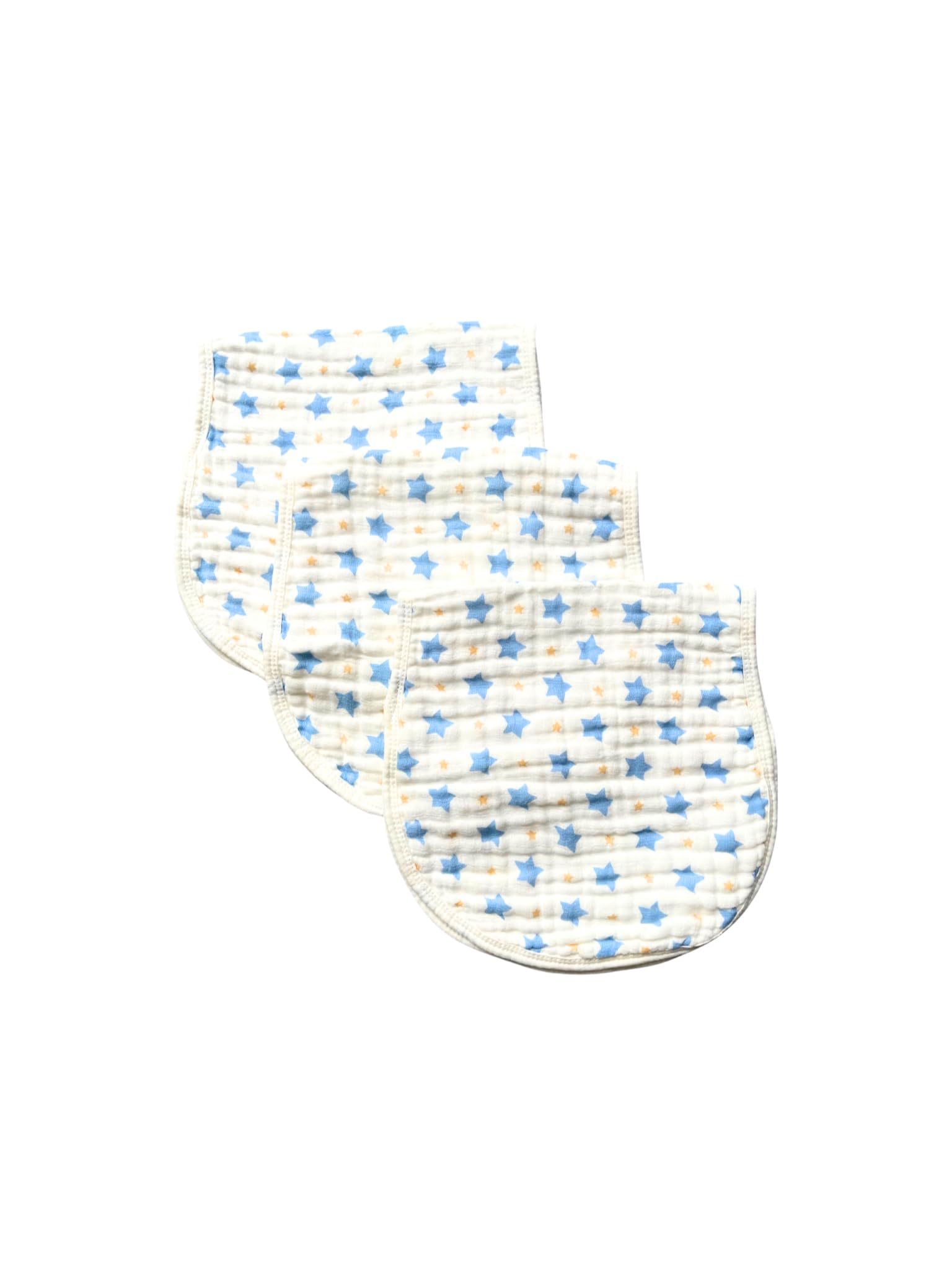 Love Art Lux Baby ﻿Essentials for Newborn - Burp Cloths for Baby Boys and Girls, 6 Layer Ultra Absorbent Cotton, Baby Muslin Cloths (Blue Star)