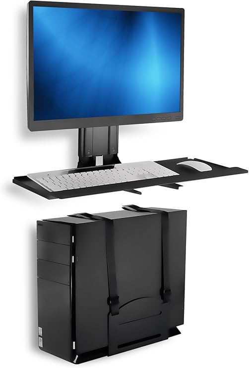MountIt! Keyboard Stand Wall Mount Monitor and Keyboard Wall Mount