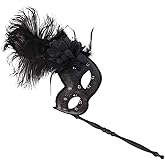 Awlsyj Women's Feather Masquerade Mask Venetian Halloween Mardi Gras Costumes Party Ball Prom Mask