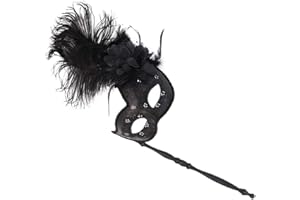 Awlsyj Women's Feather Masquerade Mask Venetian Halloween Mardi Gras Costumes Party Ball Prom Mask